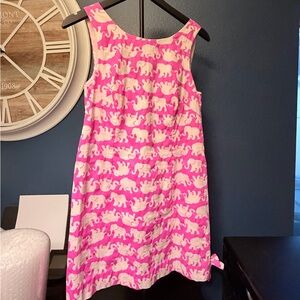 Pink and White Elephant Print Dress